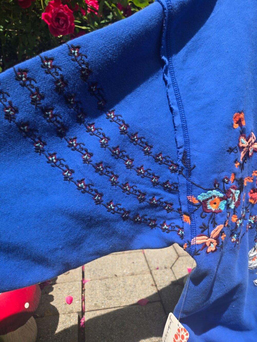 Sold out Free people at my best embroidered hoodie in stellar blueXS - Picture 12 of 17